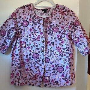 Ann Taylor Pink and Black Paisley Blouse